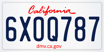 CA license plate 6XOQ787