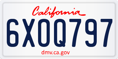 CA license plate 6XOQ797