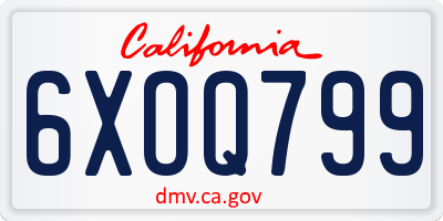 CA license plate 6XOQ799