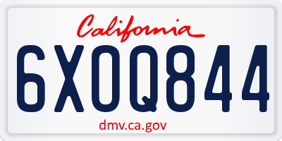 CA license plate 6XOQ844