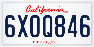 CA license plate 6XOQ846