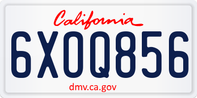 CA license plate 6XOQ856