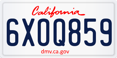CA license plate 6XOQ859