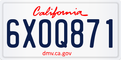 CA license plate 6XOQ871