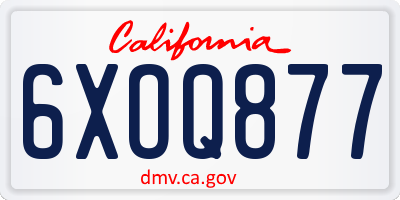 CA license plate 6XOQ877