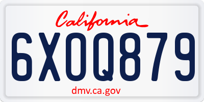 CA license plate 6XOQ879
