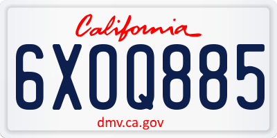 CA license plate 6XOQ885