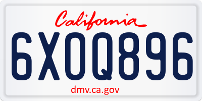 CA license plate 6XOQ896