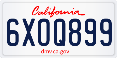 CA license plate 6XOQ899