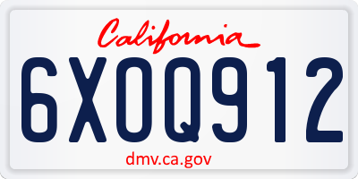 CA license plate 6XOQ912