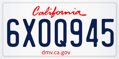 CA license plate 6XOQ945