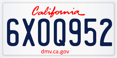 CA license plate 6XOQ952