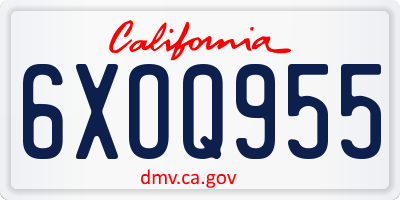 CA license plate 6XOQ955