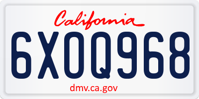 CA license plate 6XOQ968