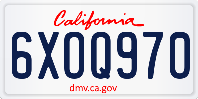 CA license plate 6XOQ970