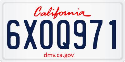 CA license plate 6XOQ971