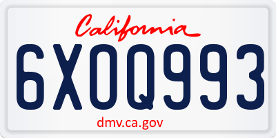 CA license plate 6XOQ993