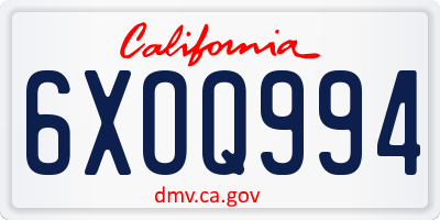 CA license plate 6XOQ994