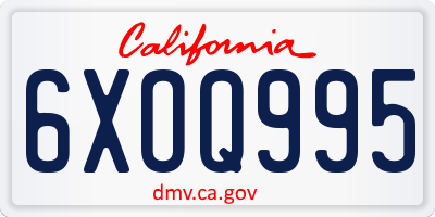 CA license plate 6XOQ995