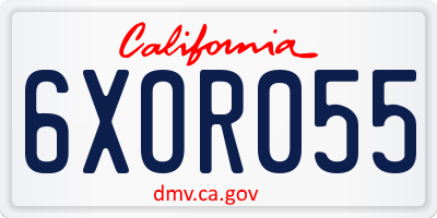 CA license plate 6XOR055