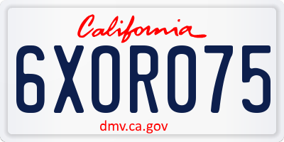 CA license plate 6XOR075