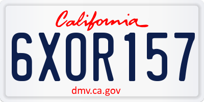 CA license plate 6XOR157