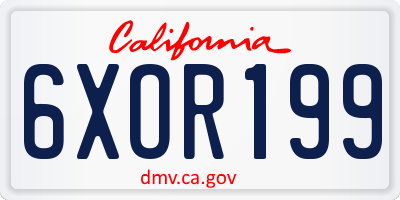 CA license plate 6XOR199