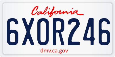 CA license plate 6XOR246