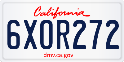 CA license plate 6XOR272