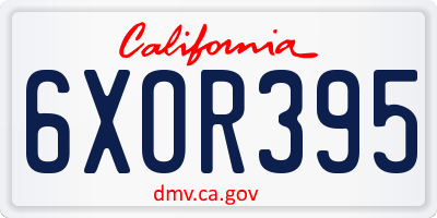 CA license plate 6XOR395