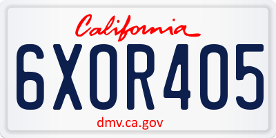 CA license plate 6XOR405