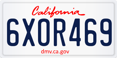 CA license plate 6XOR469