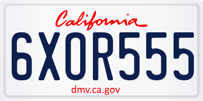 CA license plate 6XOR555