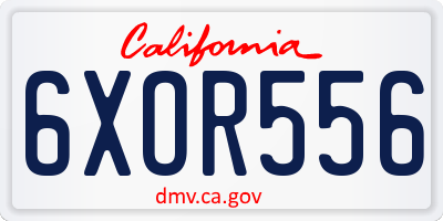 CA license plate 6XOR556