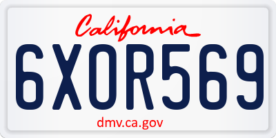 CA license plate 6XOR569