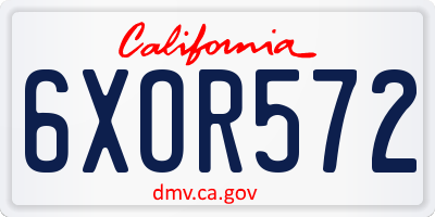 CA license plate 6XOR572