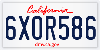 CA license plate 6XOR586