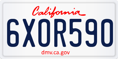 CA license plate 6XOR590
