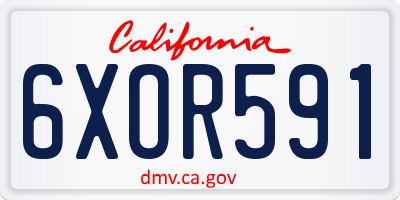 CA license plate 6XOR591