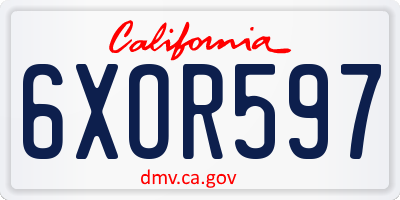 CA license plate 6XOR597