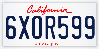 CA license plate 6XOR599