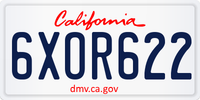 CA license plate 6XOR622