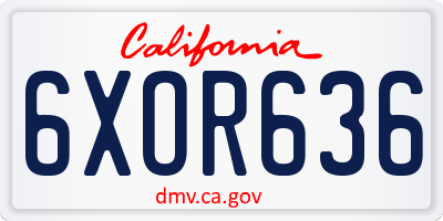 CA license plate 6XOR636