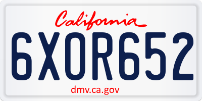 CA license plate 6XOR652