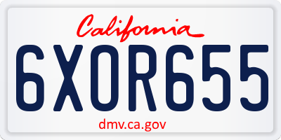 CA license plate 6XOR655