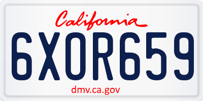 CA license plate 6XOR659