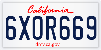 CA license plate 6XOR669