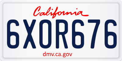 CA license plate 6XOR676