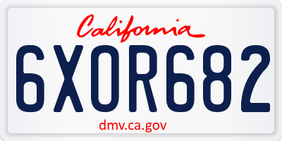 CA license plate 6XOR682