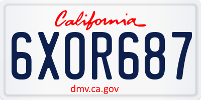 CA license plate 6XOR687